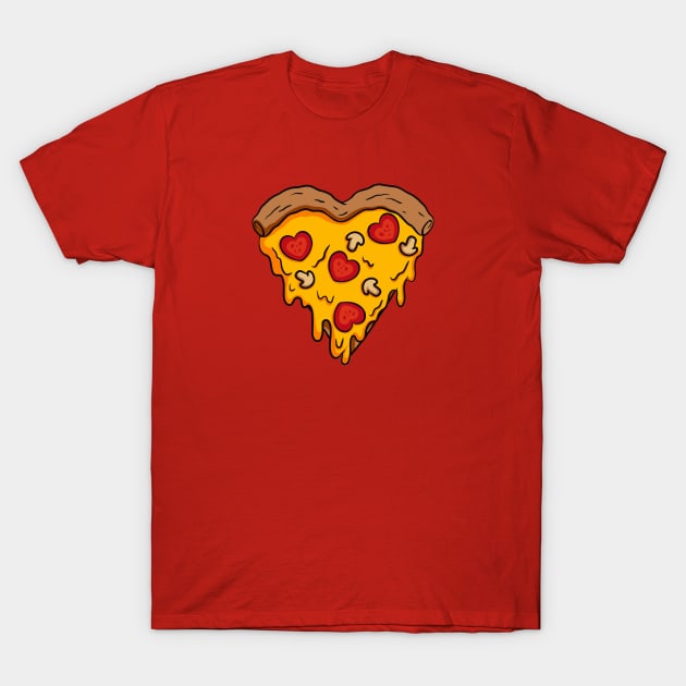 Heart-Shaped Slice of Pizza T-Shirt by SLAG_Creative